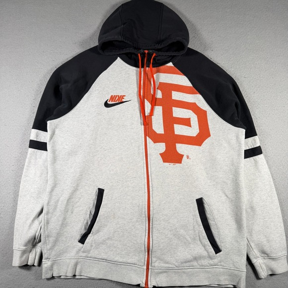 Nike San Francisco Giants Baseball MLB Full Zip Hoodie Jacket Mens XL Black - Picture 1 of 14